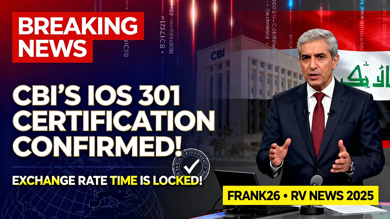 Frank26 BREAKING CBI’s IOS 301 Certification CONFIRMED — Exchange Rate Time Is Locked! ⏰ 💥 IQD News