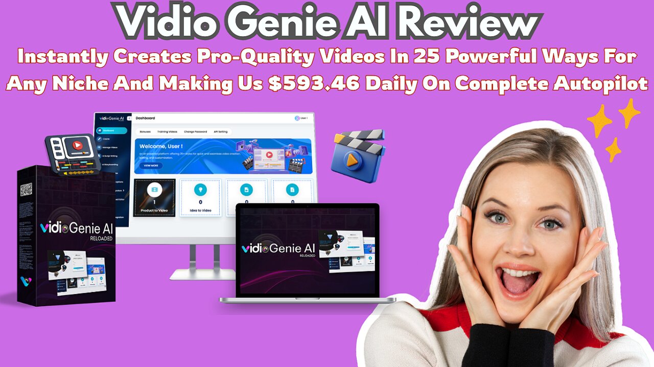 Vidio Genie AI Review - Creates Pro-Quality Videos In 25 Powerful Ways For Any Niche
