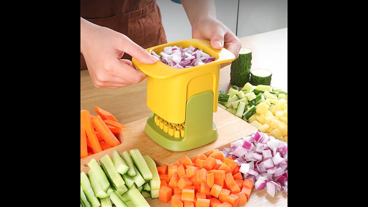 2-in-1 Manual Vegetable Chopper, with Chopping & Shredding Mode, for Quick and Safe Cutting