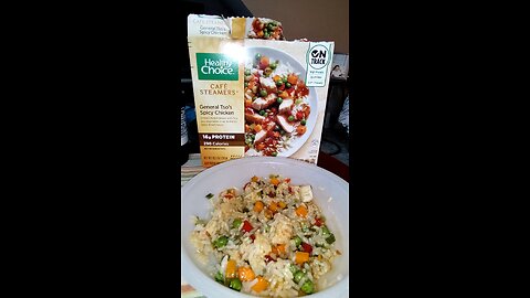 Eating Healthy Choice Café Steamers General Tso's Spicy Chicken, Dbn, MI, 8/5/25