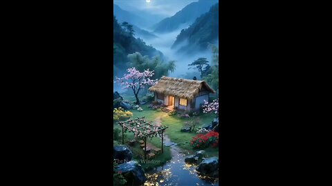 “Escape to a Peaceful Cottage Under the Moonlight 🌙✨”