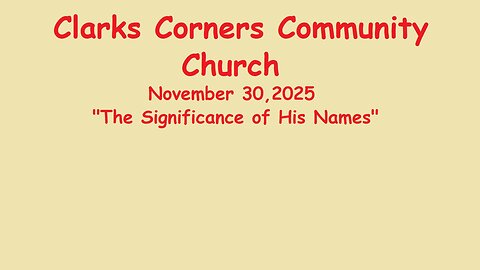 11/30/2025 The Significance of His Names