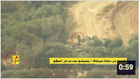 "Hezbollah Targets Another Merkava Mk.4 Tank on Lebanese Border"