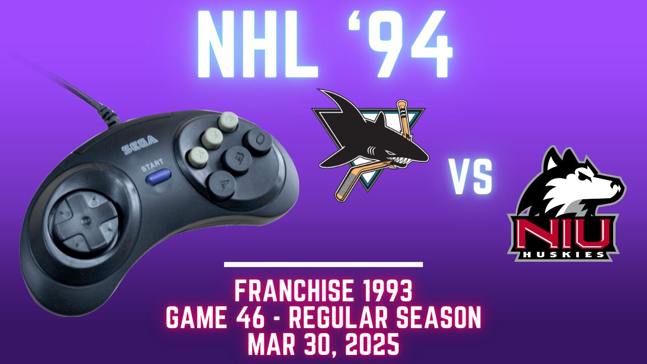 NHL 94 Franchise League (1993) - Sharks at Huskies (Genesis) - Game 46