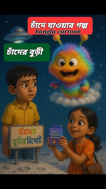 চাঁদে ছুটির প্ল্যান! | চাঁদে হাসির অভিযান | Bengali Funny Kids Animation part 2 #MoonTripCartoon