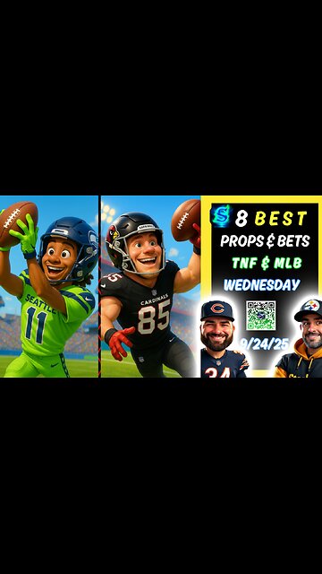 🔥 8 HOT NFL Week 4 TNF Props | Seahawks at Cardinals | MLB Wed 9/24