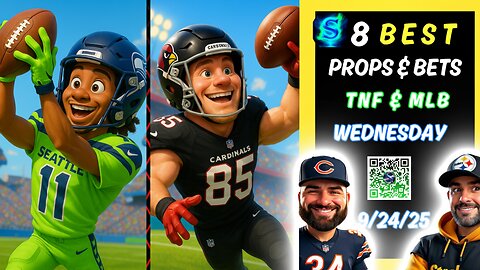 🔥 8 HOT NFL Week 4 TNF Props | Seahawks at Cardinals | MLB Wed 9/24
