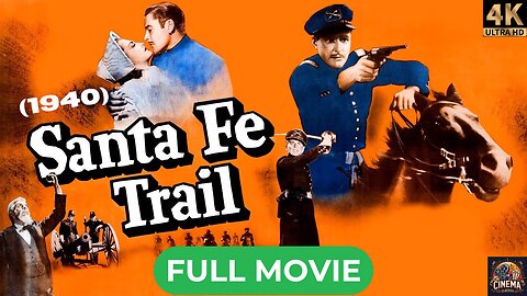 Santa Fe Trail (1940) Errol Flynn, Ronald Regan, Olivia de Havilland | War, Western 4K Colorized