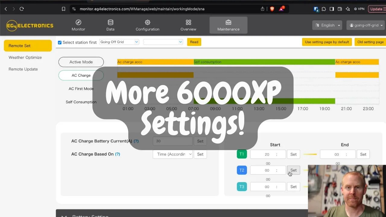 EG4 6000XP (and 12000XP) Settings Part 2: AC Coupling, Smart Port and Working Modes