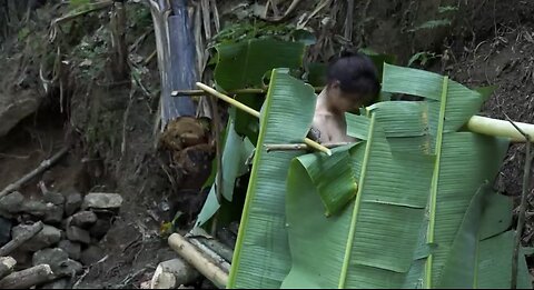 Full video: girl wandering alone in the sad forest