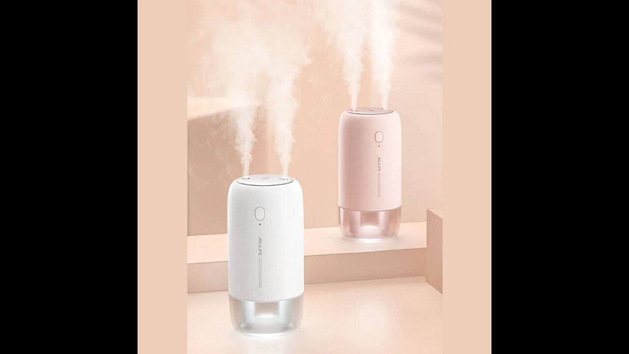 Portable Wireless Humidifier, with Dual Spray Design, 10hrs Battery Life and Night Light