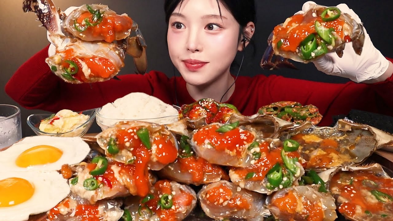 Soy Sauce Marinated Crab Mukbang Asmr