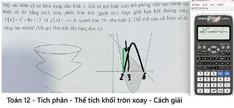 Toán 12: Một cái bình cổ có hình dạng như hình 1. Giả sử mô hình toán mô phỏng việc tạo thành