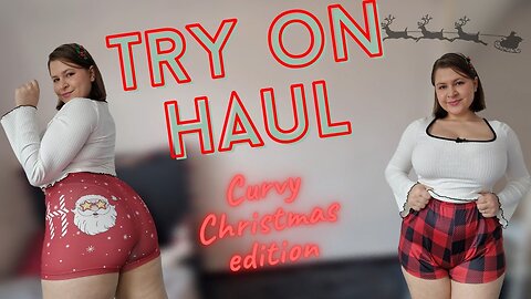 [4K] Festive ShortsTry-On | Christmas Outfit Ideas for Curvy Girls 🎄
