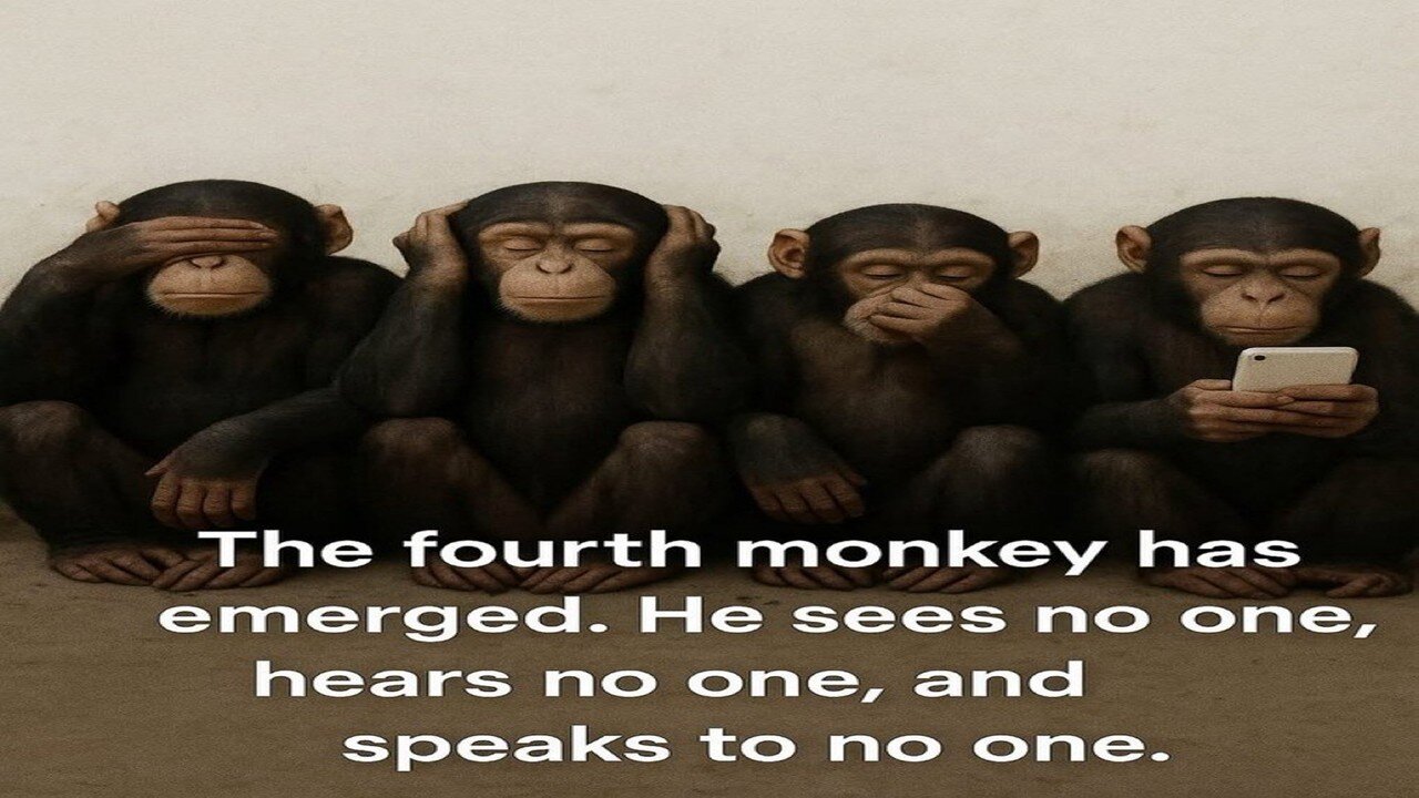 The Fourth Monkey has emerged. He see no one,hears no one & speaks to no one