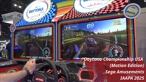 Driving Around Lakeside Castle, Daytona Championship USA Motion Edition (Sega, IAAPA 2025)