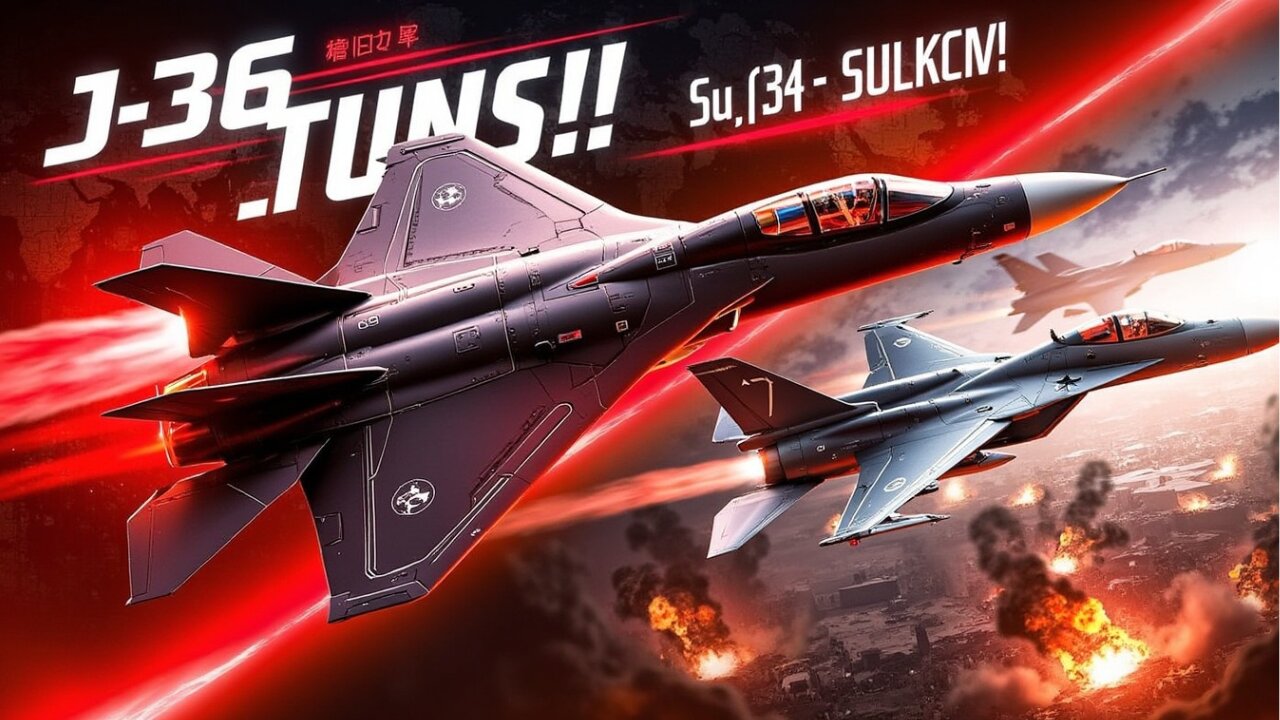 J‑36 Fighter’s Insane Sharp Turn in 5th Test! Russian Su-34 Strikes Back
