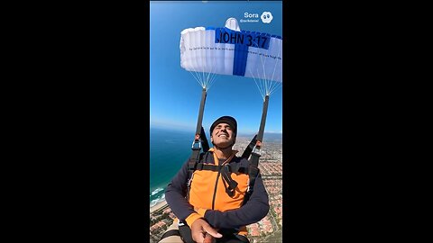 USA math ministry and organization _ Parachuting Santa Barbara mountains to Promote John 3:17