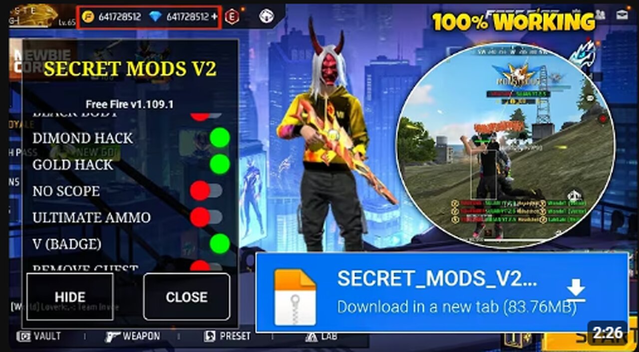 🔴FREE FIRE MOD MENU | FLY HACK | OB48 ANTIBAN MODMENU | SPEED 100x ALL DEVICES WORKING📍