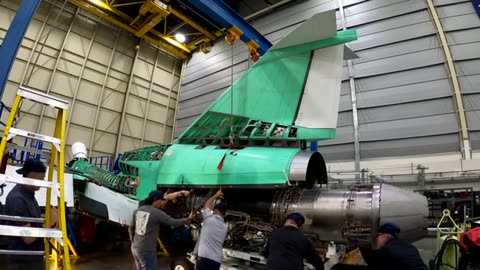 Jet Engine Installed On NASA's Quiet Supersonic X-59