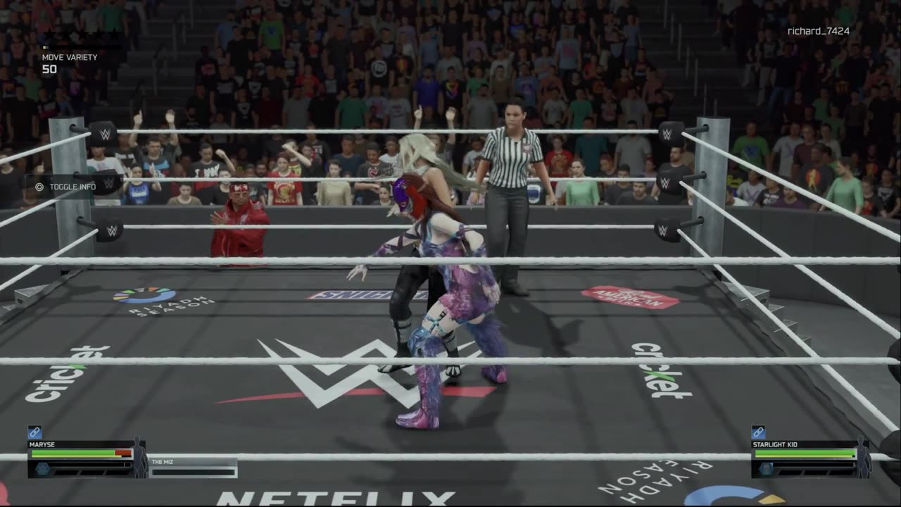 wwe 2k25 322 universe Maryse VS Starlight Kid