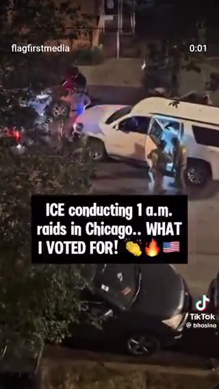 ICE conducting a raid at 1:00 AM in Chicago. I voted for this.