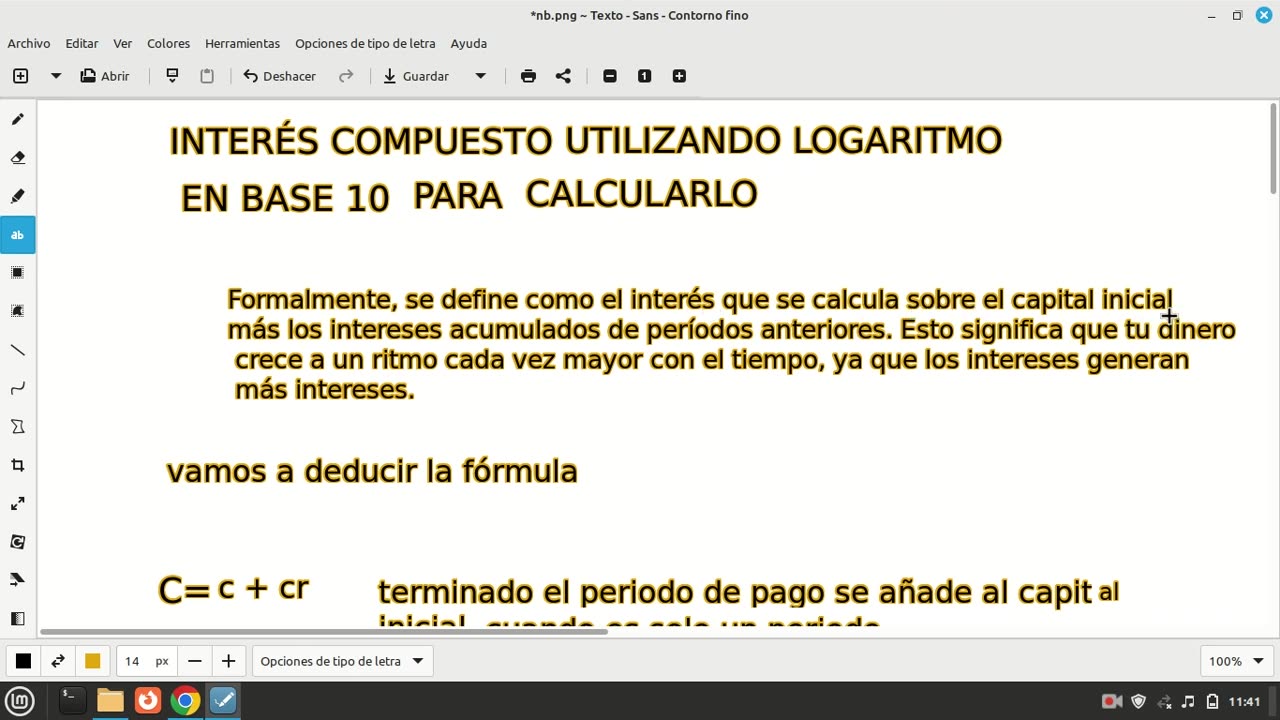 Interes compuesto usando logartimo en base 10