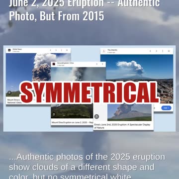 Fact Check: Mt. Etna Mushroom Cloud Photo Does NOT Document June 2, 2025 Eruption -- Photo From 2015