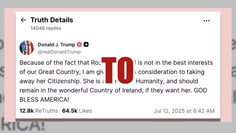 Fact Check: Trump DID Post Giving Serious Consideration To Taking Away Rosie O'Donnell's Citizenship