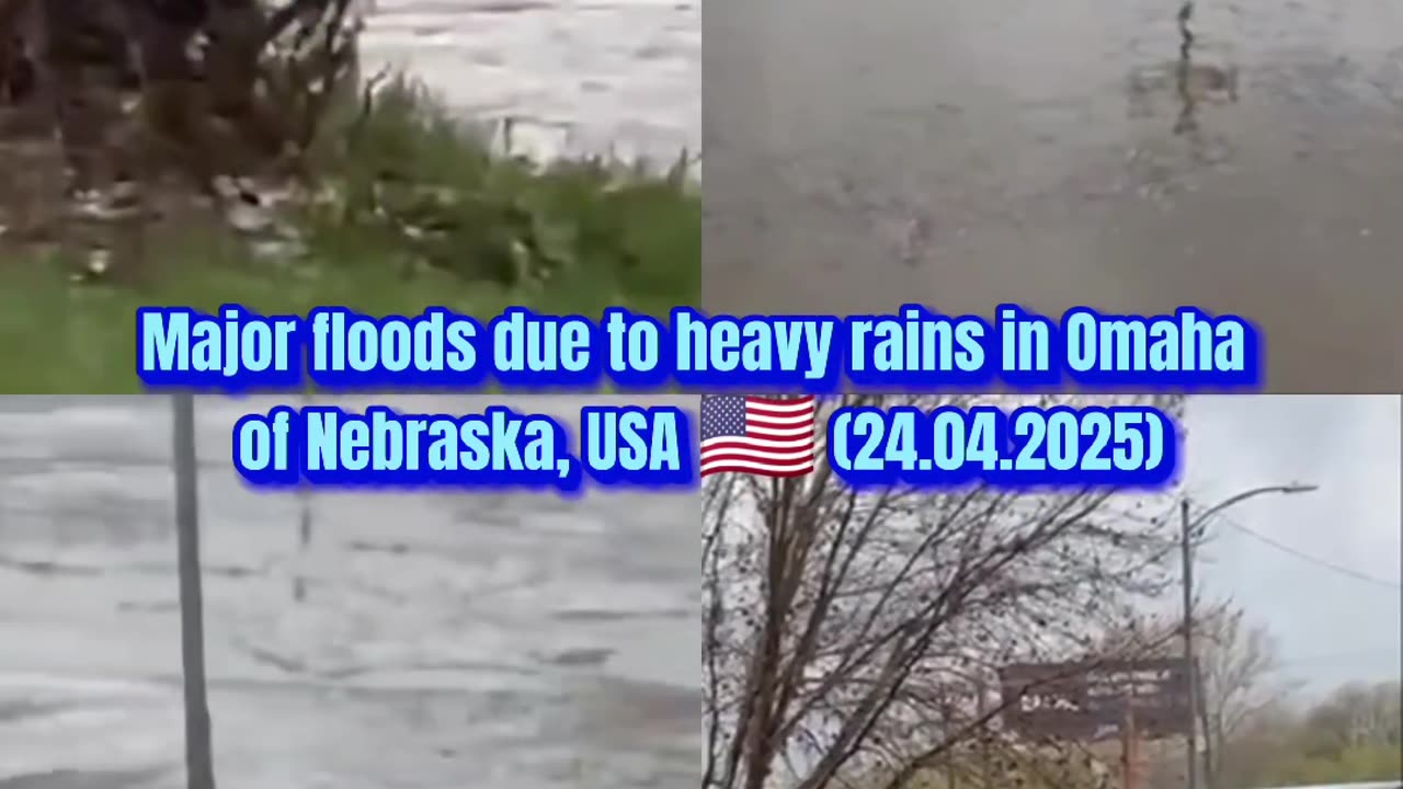 🚨Major floods due to heavy rains in Omaha of Nebraska, USA 🇺🇲 (24.04.2025)