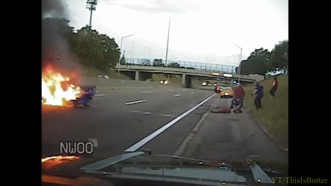 DASH-BODYCAMS: Michigan Police Hero Pulls Fiery Crash Victim From Burning Wreck