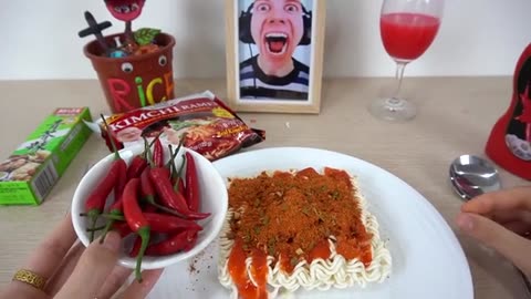 Kluna Tik Eating The most spiciest KOREAN NOODLE in the world Challenge_part1