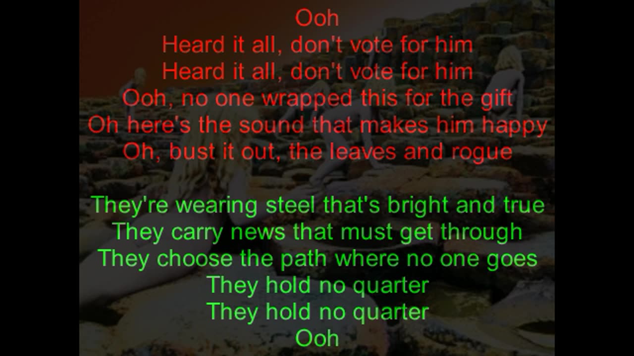 Led Zeppelin - Houses Of The Holy #7 No Quarter (backward lyrics in red)