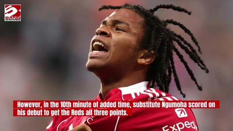 Virgil van Dijk gives advice to Rio Ngumoha after scoring on his debut for Liverpool