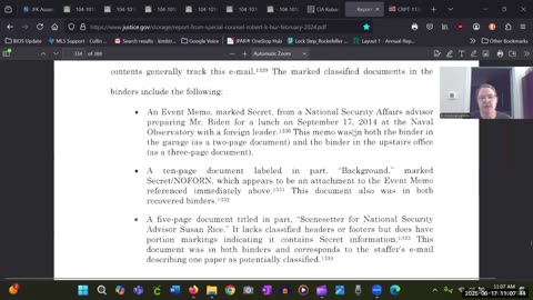 V 16 Robert Hur Classified Documents Report