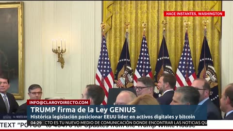 EN VIVO y EN ESPAÑOL: El presidente Donald Trump en la ceremonia de firma de la Ley GENIUS