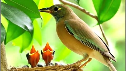 Nurturing Mother Bird