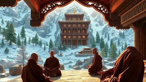 Deep spiritual relaxation - Monks meditation at Himalayan Monastery