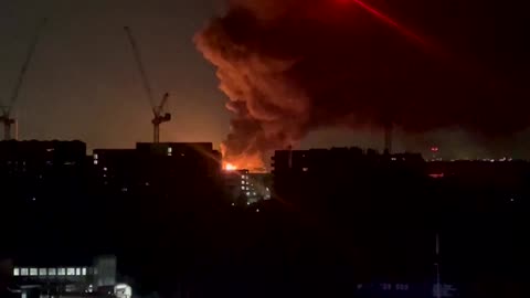 Video shows huge fire at a substation near Heathrow Airport