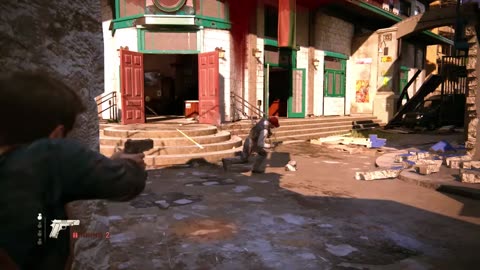 UnCharted4 Crazy Aggressive Stealth Hard Mode - Market Escape Fight PC #gaming#uncharted#gameplay