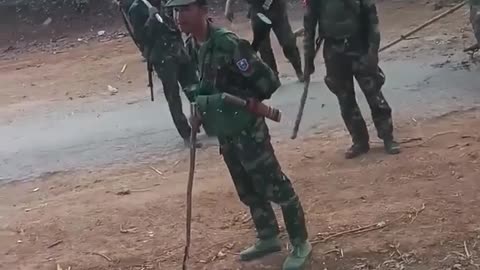 🛑🌿 Myanmar Conflict | KIA Fighters Patrol Roadblock with Improvised Weapons | RCF