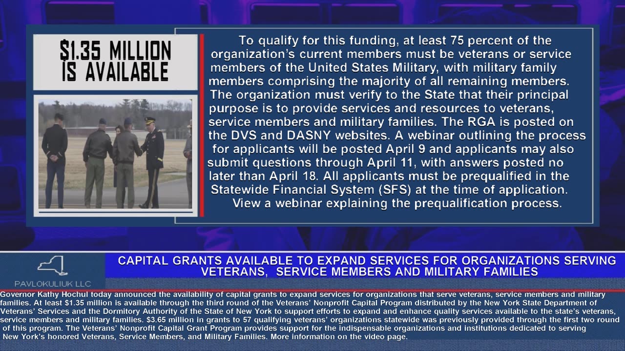 Capital Grants Available For Veterans USA Army in New York State