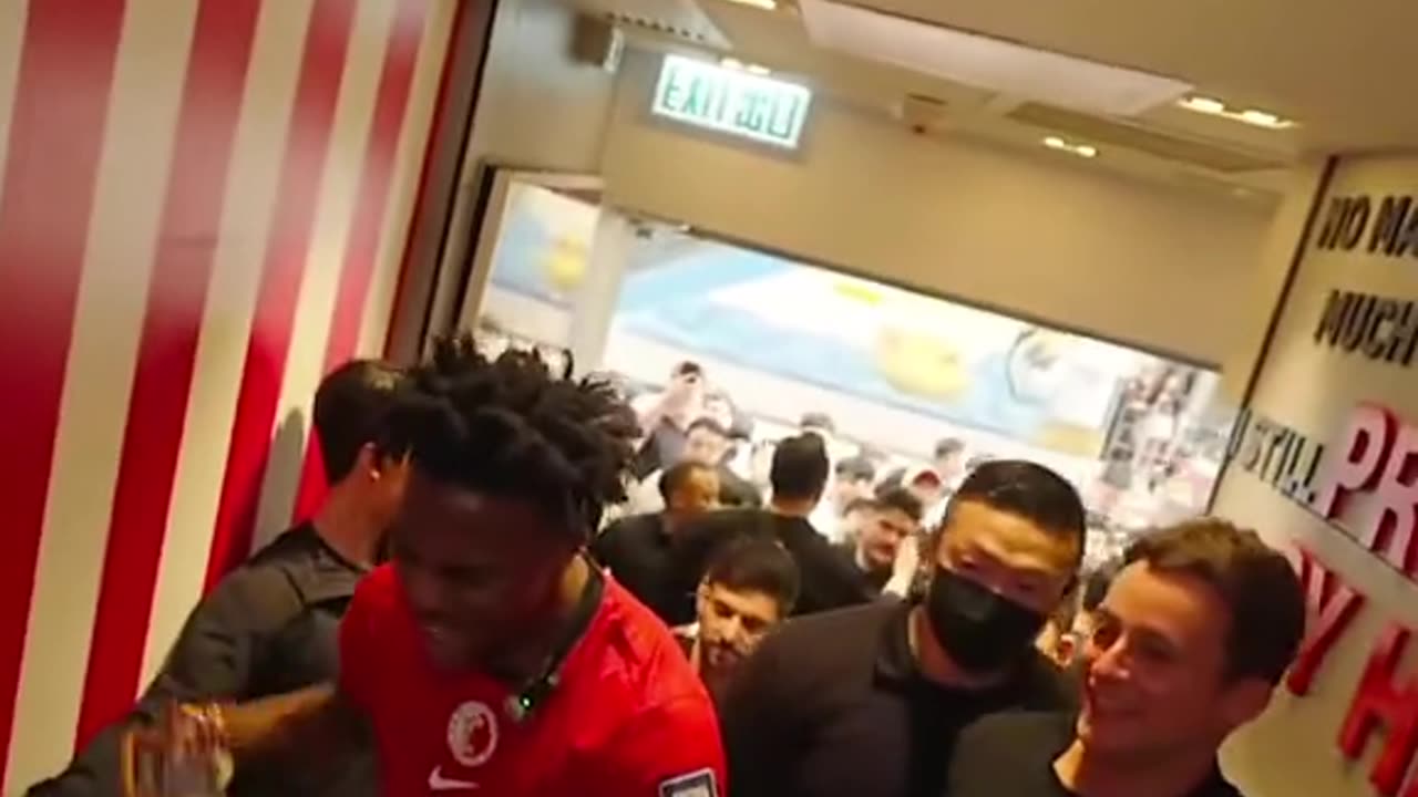 IShowSpeed got way too excited he started dancing like this after he found KFC in Hong Kong 😂