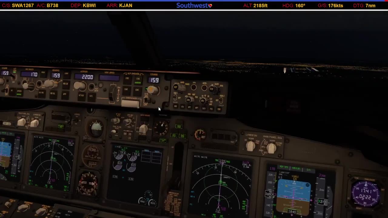 Landing in Jackson (KJAN)