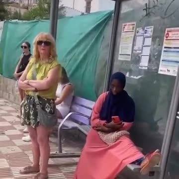 Muslim women are just bitches! The elderly lady has to stand!