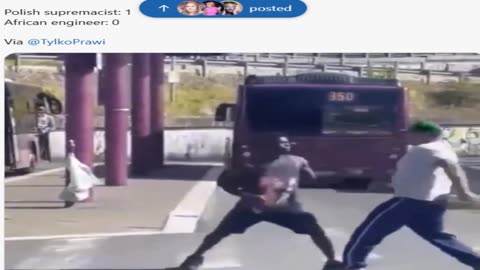 Black Migrant In Spain Wants to Fight Polish Visitor - Doesn't End Well!