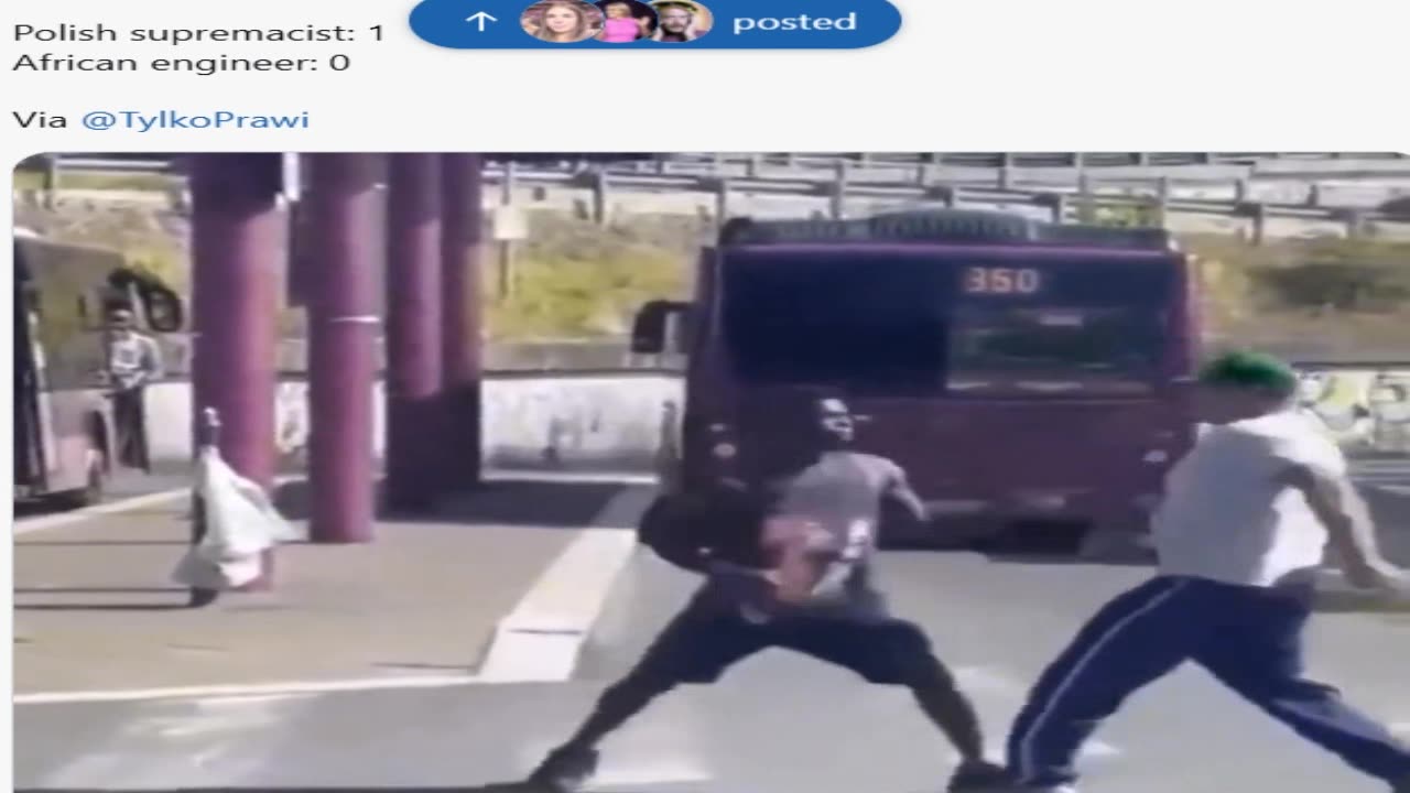 Black Migrant In Spain Wants to Fight Polish Visitor - Doesn't End Well!