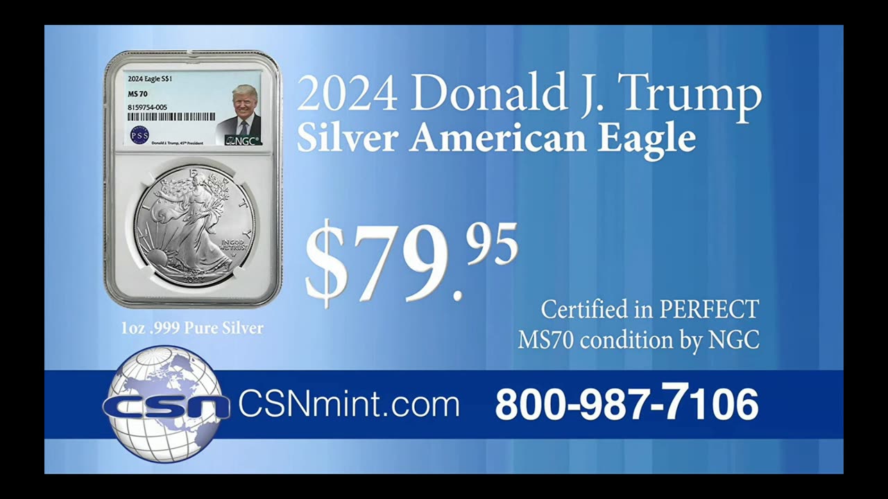 2024 Donald J. Trump Silver American Eagle Commercial (CSNmint.com) (08/172024)
