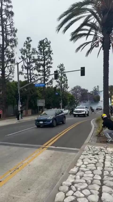 LA protests. Here's a guy chucking rocks at ICE vehicles