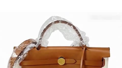 HERMÈS Herbag Zip PM - Beige & Brown Toile H Box Calf Handbag